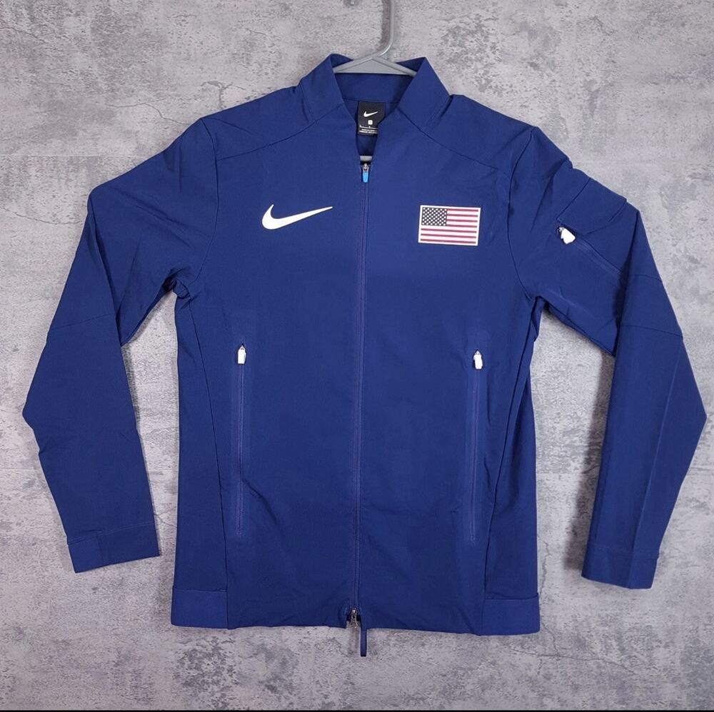 Nike Pro Elite Team USA Podium Track Jacket Blue AO8701-492 Men's Size Small